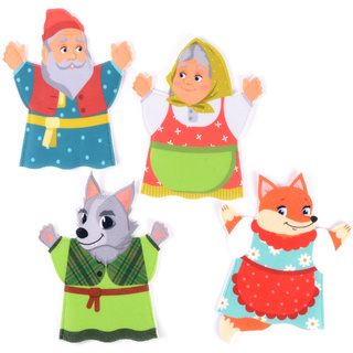 Театр на руку "Волк и лиса" фетр (4 детали)