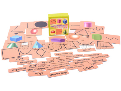 Набор магнитных карточек "Геометрические фигуры и тела"