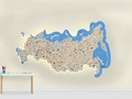 Декоративная карта России из дерева на стену "Родина моя" 2500×1492 мм